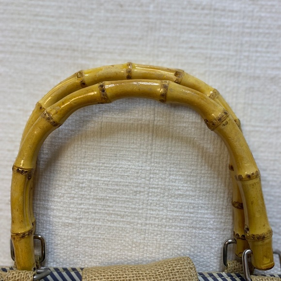 Tommy Hilfiger Tan Jute Tote with Bamboo Handles - Picture 5 of 7